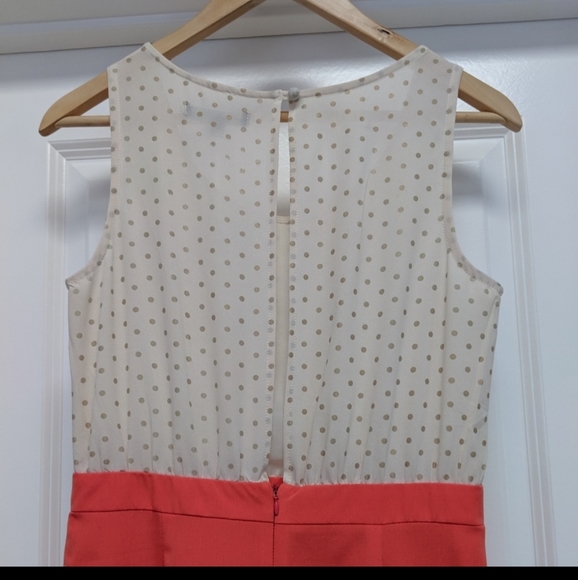 C. Luce gold Polka Dot Coral Pencil Career Dress M - Picture 4 of 8